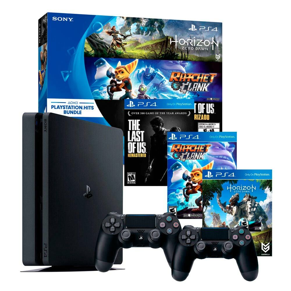 Sony PS4 Slim 500GB + 2 Gamepads + 3 Juegos | PC Factory