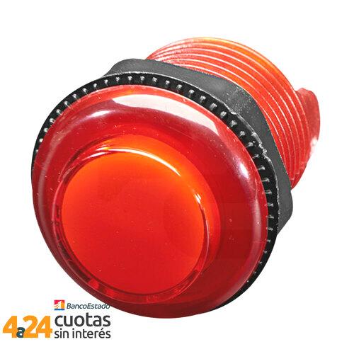 Botón de Arcade LED Trasluciente Rojo - 30mm