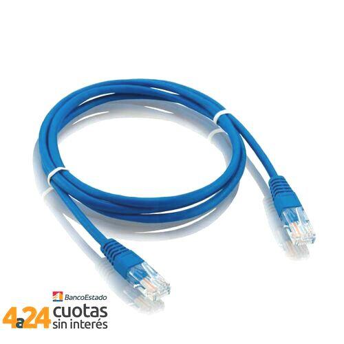 Cable UTP Cat5e + Conectores RJ45 - 2,1mts Azul 100% Cobre