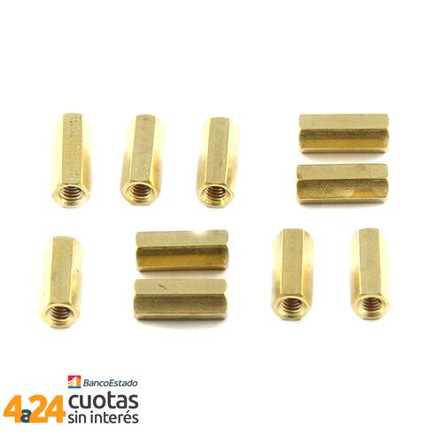 Tornillo hexagonal pilar de acero M4x16 - pack de 10