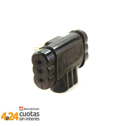 Enchufe Adaptador Triple Plano Negro