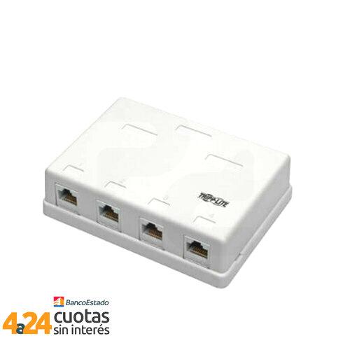 Caja Pre-Configurada de 4 Puertos Cat6 