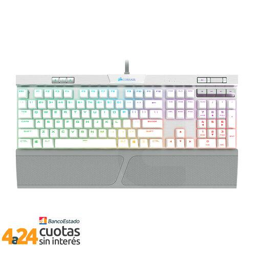 Teclado Gamer K70 MK.2 RGB LED Mecánico USB Inglés Blanco