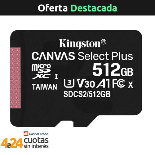 Memoria 512GB microSDXC (100MB/s) UHS-I U3 V30 A1 Canvas Select Plus