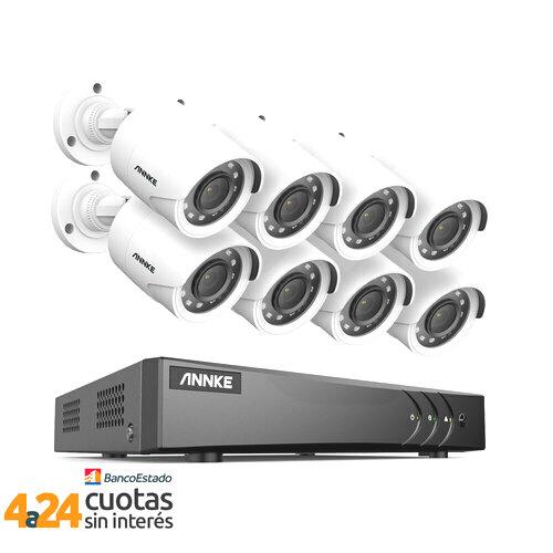 Kit de Vigilancia DVR 8 Canales + 8 Cámaras 2MP Full HD TVI (5 in 1) Hybrid 