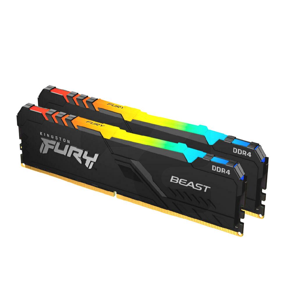 メモリー KINGSTON FURY BEAST DDR4 16GB(2x8GB) Kingston FURY DDR4 16GB (2x8GB) 3200MHz Beast RGB | PC Factory