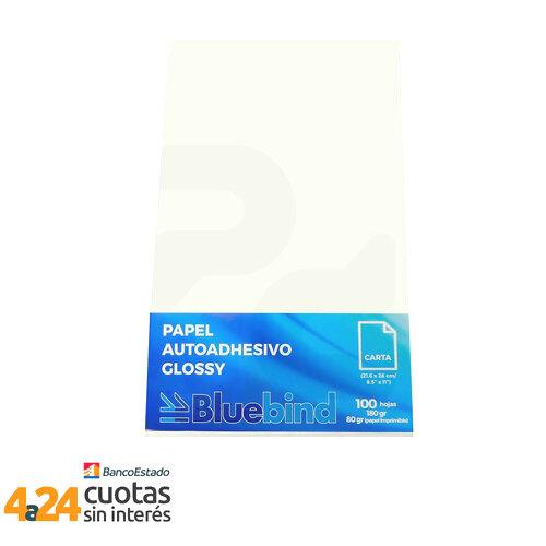 Papel Autoadhesivo Glossy Carta 100 hojas Laser 180g/80g 