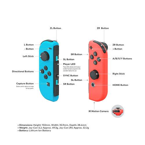 Nintendo Gamepad Joy Con Neon Red/Neon Blue Nintendo Switch | pc