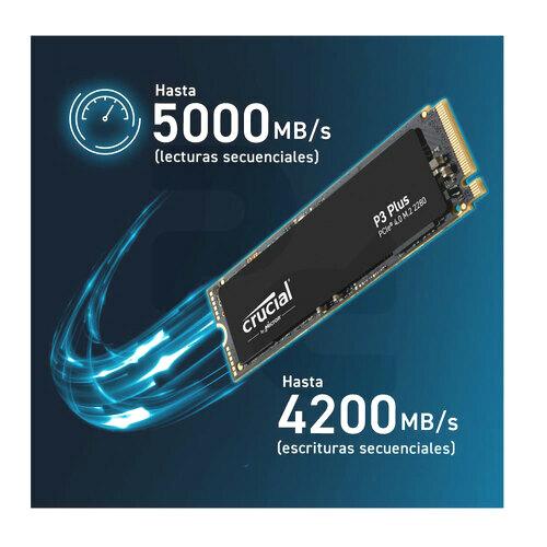 Crucial Unidad SSD 500GB PCIe NVMe Gen4 M.2 P3 Plus | pc Factory