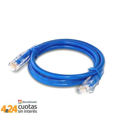 Cable UTP Cat6 + Conectores RJ45 -1mt Azul 100% Cobre