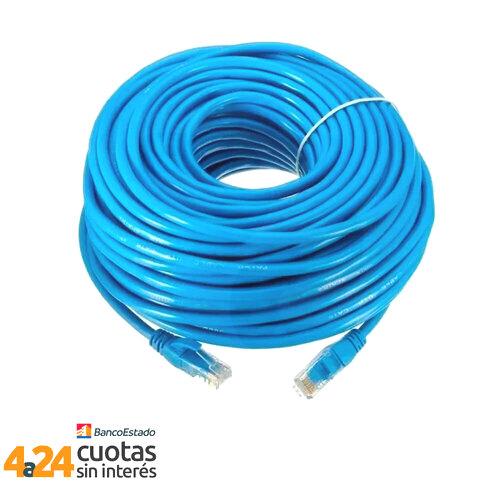 Cable UTP  Cat5e + Conectores RJ45 - 20mts Azul 100% Cobre