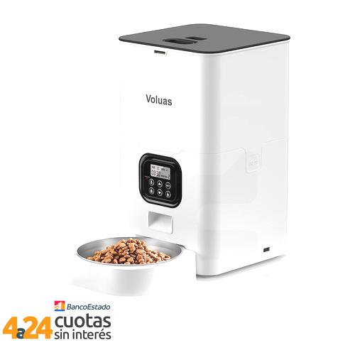 Dispensador automático de alimentos para mascotas Voluas 6L Blanco