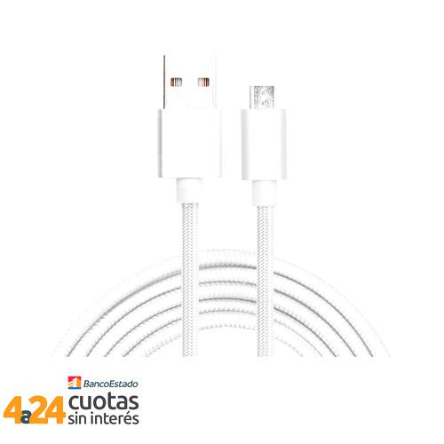 Cable Micro USB Shining 2m Blanco Urbano Labs