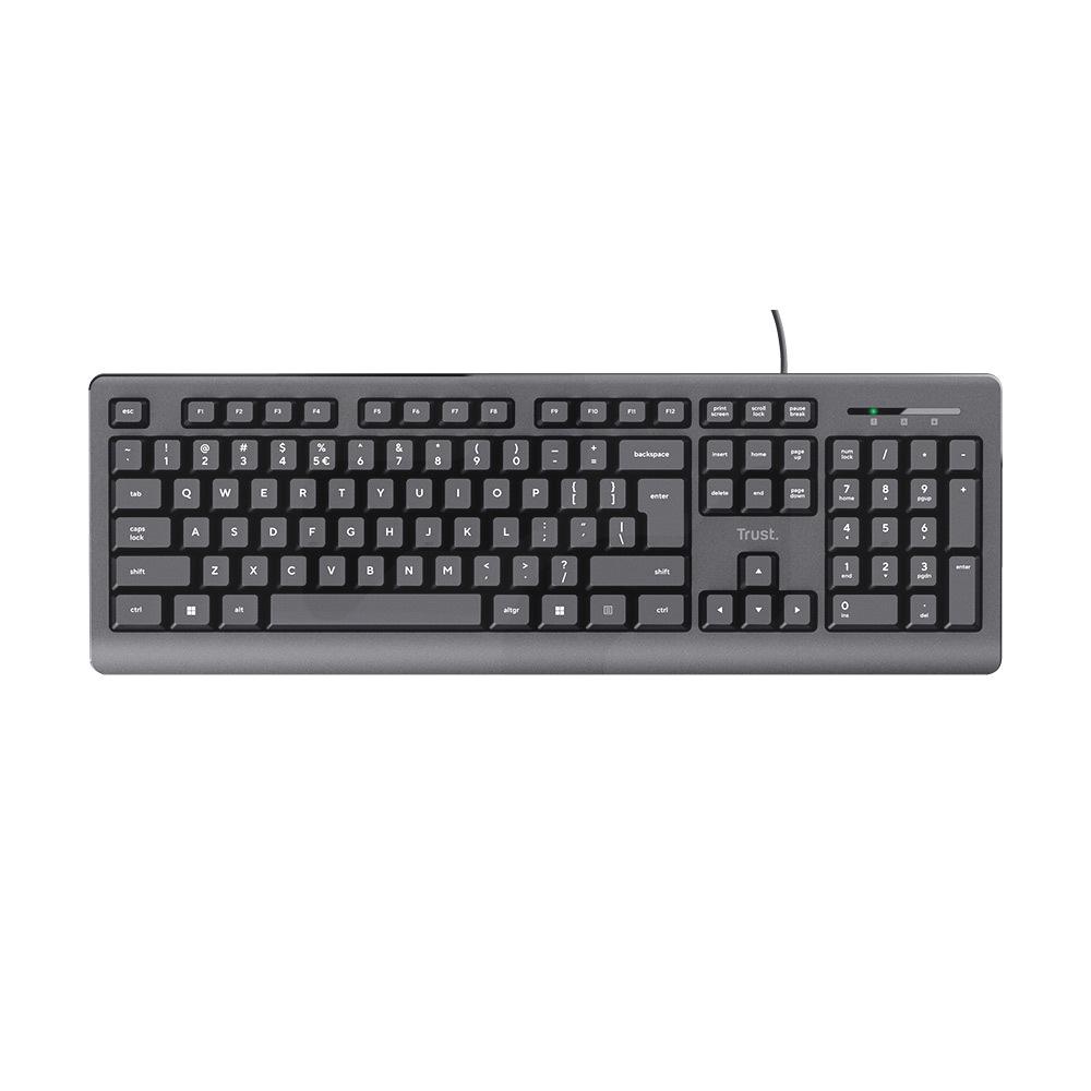 Teclado Alámbrico Resistente a Derrames Silencioso Primo - Negro