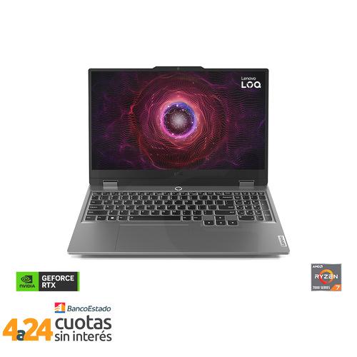 Notebook Gamer LOQ Gen 9 AMD Ryzen 7 7435HS NVIDIA GeForce RTX 4050 6GB 15.6"" FHD 144Hz 24GB 512GB SSD Windows 11 Luna Grey 