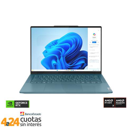 Notebook Yoga Pro 7 AMD Ryzen 7 8845HS NVIDIA GeForce RTX 3050 6GB 14.5"" 90Hz 16GB RAM 1TB SSD Windows 11 Tidal teal 