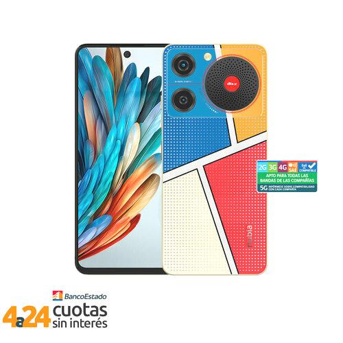 Smartphone ZTE nubia Music Pop Art 128GB/4GB Azul/Rojo Liberado