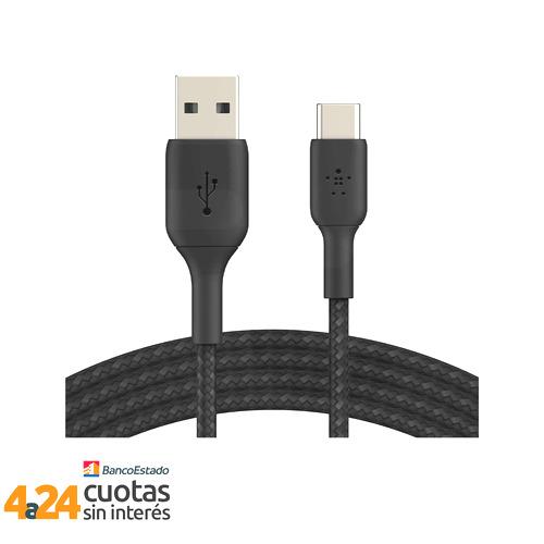 Cable USB-A a USB-C 1.0 Mt trenzado Belkin negro