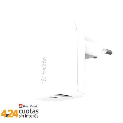 Cargador de Pared USB-C 25W  a USB a 12W  - (37W ) Belkin