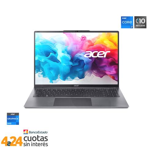 Notebook Aspire Lite Intel Core i7-1255U 16"" FHD IPS 16GB 512GB SSD Windows 11 Plata AL16-51P-71WK-1 