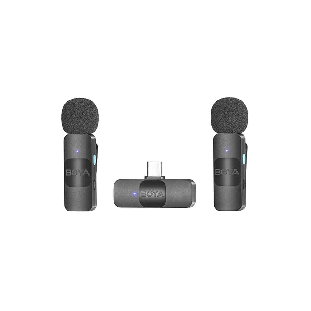 Micrófono Inalámbrico Doble Ultra Compacto y Portable 2.4GHz Conector USB-C Boya BY-V20