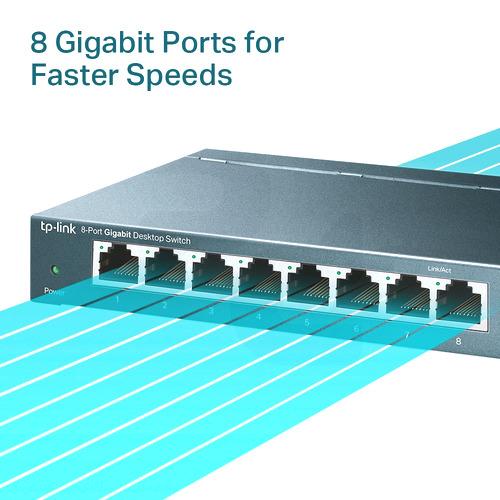 TPLink Switch de Escritorio de 8 Puertos de 10/100/1000Mbps | pc