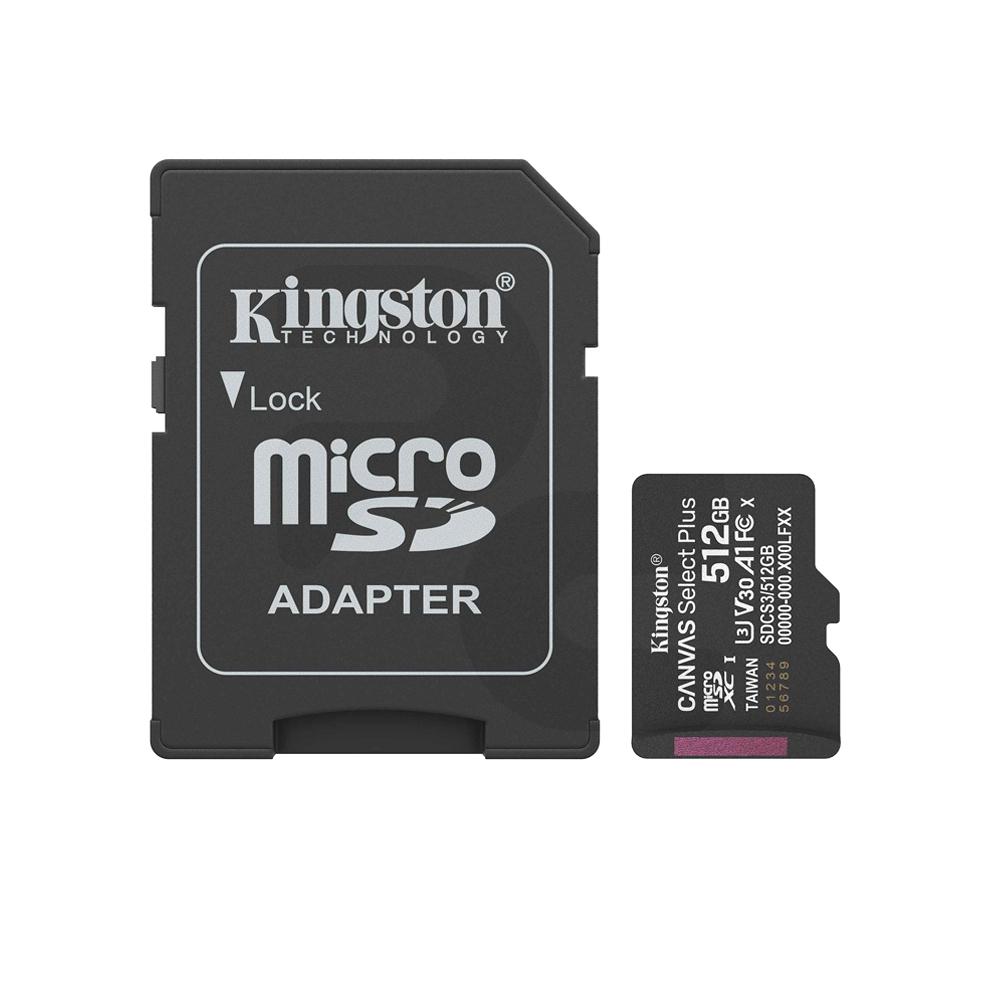 Kingston Memoria 512GB microSDXC Canvas Select Plus Gen3 150MB/s