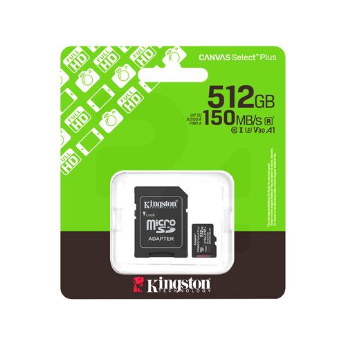 Kingston Memoria 512GB microSDXC Canvas Select Plus Gen3 150MB/s