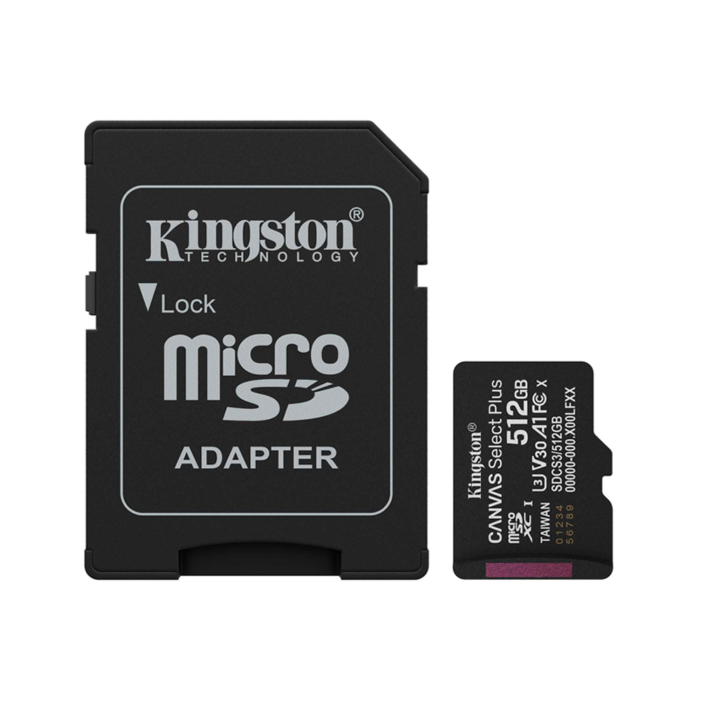 Kingston Memoria 512GB microSDXC Canvas Select Plus Gen3 150MB/s