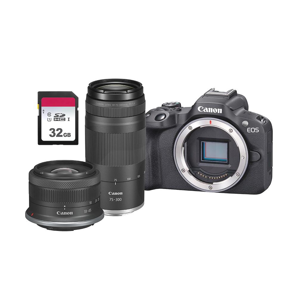 Canon Cámara Mirrorless EOS R50 ZOOM KIT KIT RF-S 18-45 + RF 75