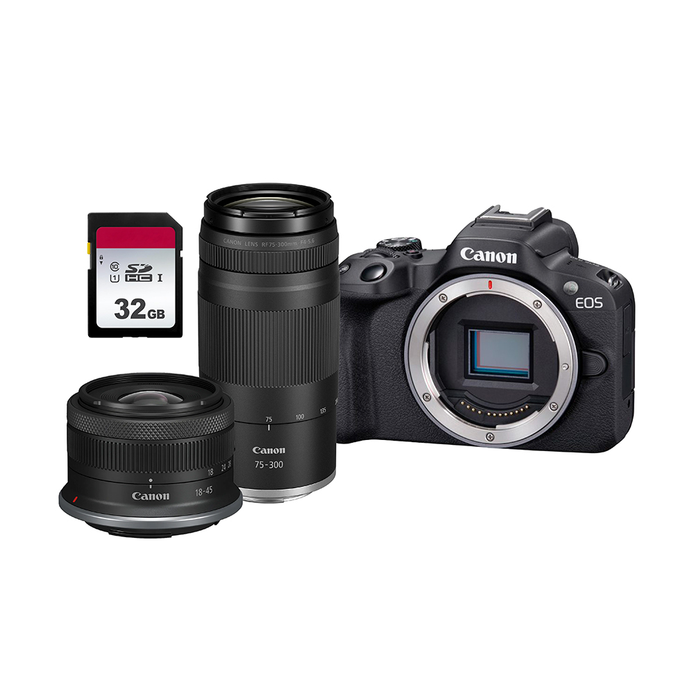 Canon Cámara Mirrorless EOS R50 ZOOM KIT KIT RF-S 18-45 + RF 75