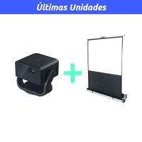 Combo Proyector EV Mini EF-22B + Telón Portatil Pie 119x90 NOBO