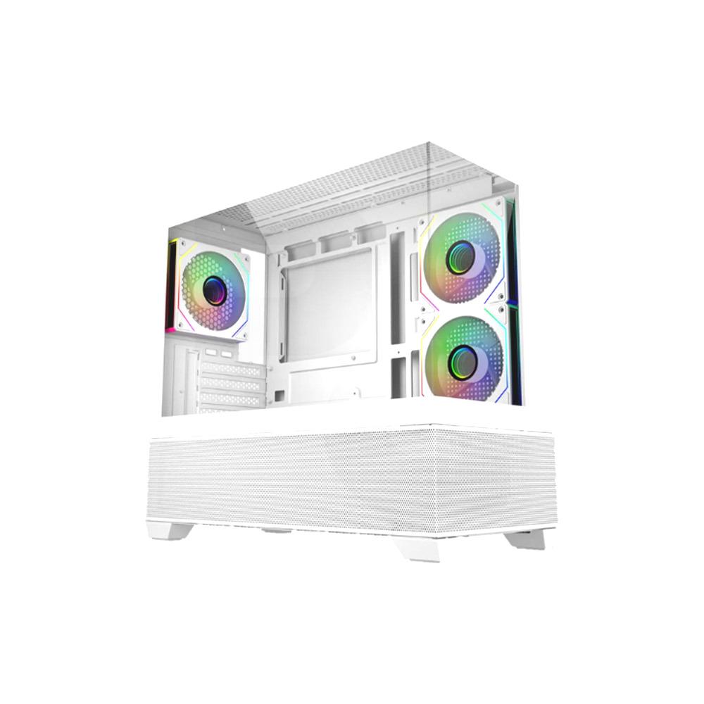 Gabinete mATX ELITE 490 White - 3x ARGB Fans